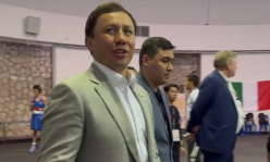 Головкин прибыл на турнир по боксу с участием Казахстана и Узбекистана. Видео